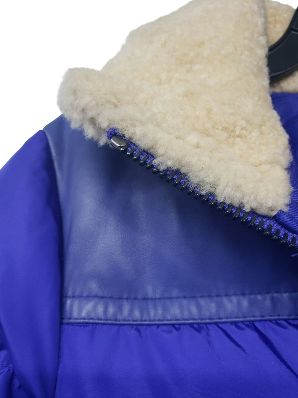 Coach $348 Purple Puffer Leather Shearling Collar Down Jacket Womens S - Picture 9 of 16